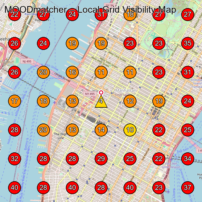 MOODmatcher GeoGrid visibility map for Cosmetic Products Manufacturer in None